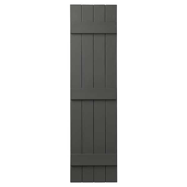 Ply Gem 15 in. x 55 in. Polypropylene 4-Board Closed Board and Batten Shutters Pair in Spanish Moss