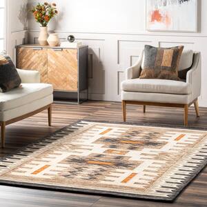 Antoinette Ivory 6 ft. x 9 ft. Southwestern Wool Area Rug