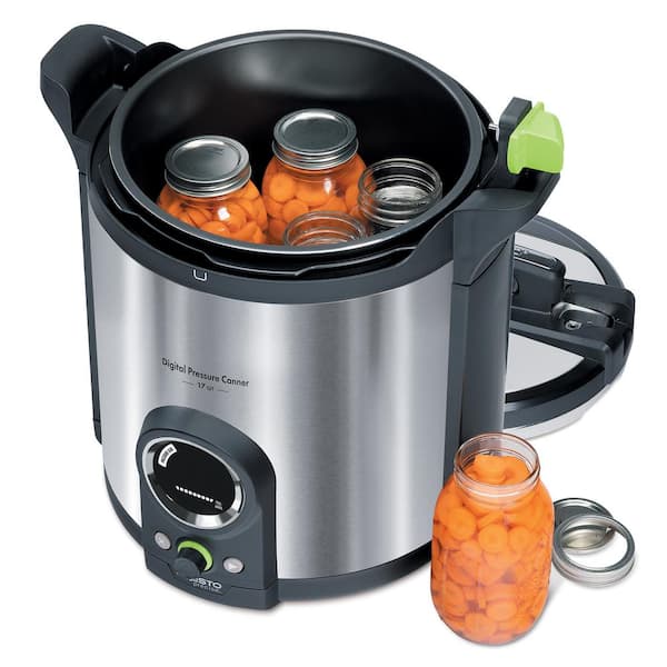 Presto 17 Qt. Electric Brushed Stainless Electric Precise Digital Pressure Canner and Pressure Cooker 02152 The Home Depot