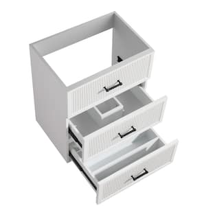 23 in. D x 17.9 in. W x 33.5 in. H MDF Wall Mounted Bath Vanity Cabinet without Top in White with 3-Drawers