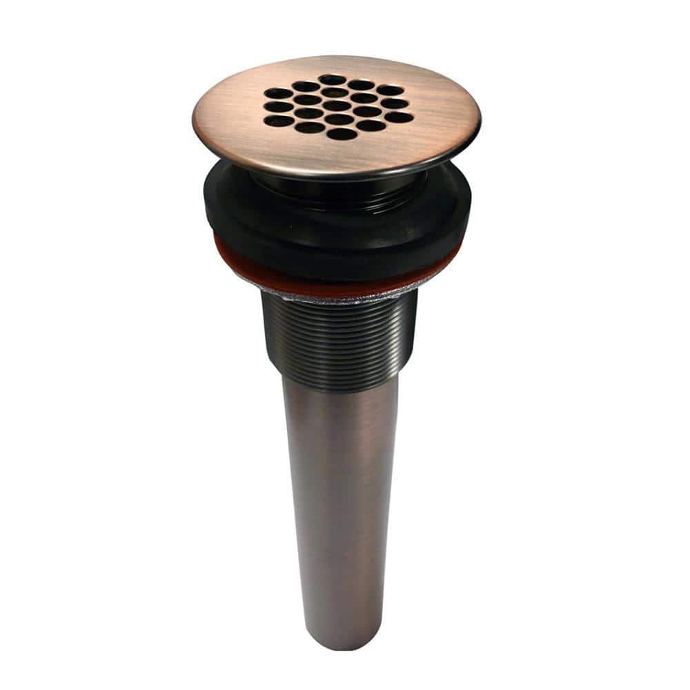 Antique Copper Brass Grid Drain with No Overflow