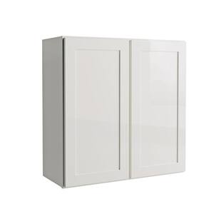 Courtland Shaker 30 in. W x 12 in. D x 30 in. H Assembled Wall Kitchen Cabinet in Polar White