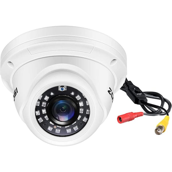 ZOSI Wired 1080p White Indoor Dome Security Camera 4 in. 1 Compatible for TVI/CVI/AHD/CVBS DVR