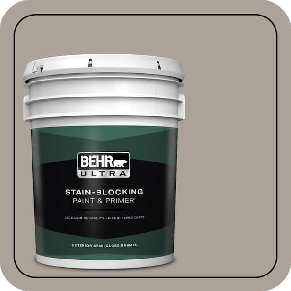 BEHR ULTRA 5 gal. #ECC-18-1 Quail Ridge Semi-Gloss Enamel Exterior Paint & Primer