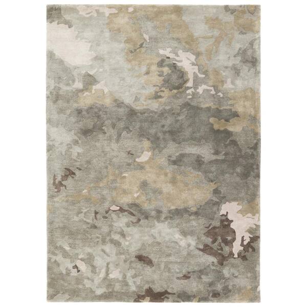 Jaipur Living Glacier Green 8 ft. x 10 ft. Abstract Handmade Area Rug