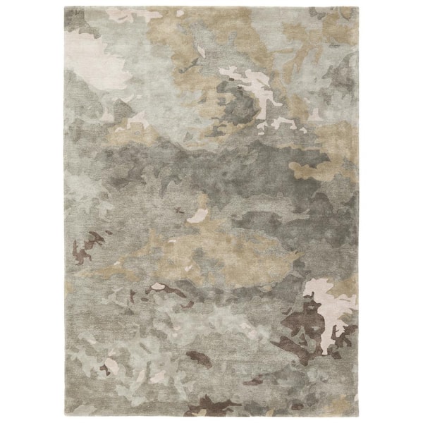 Jaipur Living Glacier Green 10 ft. x 14 ft. Abstract Handmade Area Rug