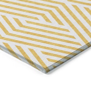 Chantille ACN550 Yellow 10 ft. x 14 ft. Machine Washable Indoor/Outdoor Geometric Area Rug
