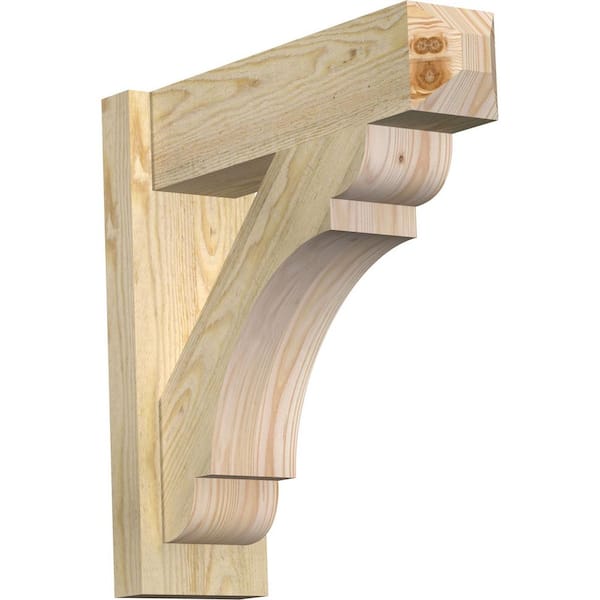 Ekena Millwork 6 in. x 20 in. x 20 in. Douglas Fir Olympic Craftsman Rough Sawn Outlooker