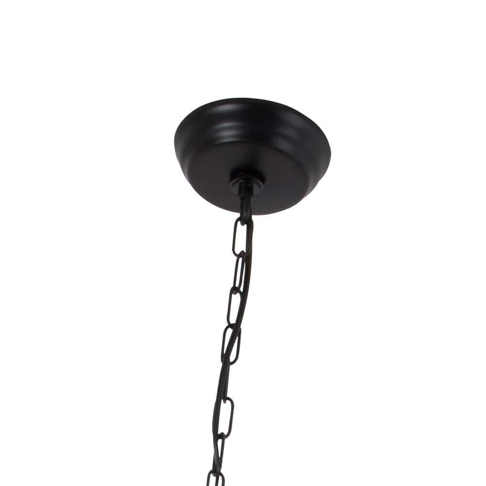 Chicago 8-Light Black Metal Chandelier with Crystal Accents