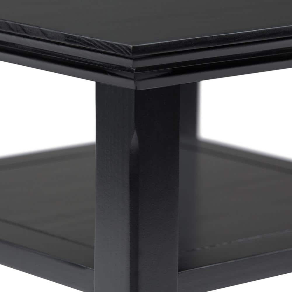 Tobacco Brown Solid Pine Square End Table with Storage