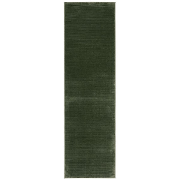 Revive 2 ft. x 10 ft. Green Solid Runner Rug