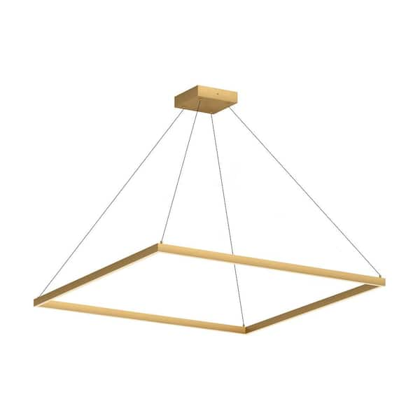 Kuzco Piazza 48 in. 1 Light 100-Watt Brushed Gold Integrated LED Pendant Light