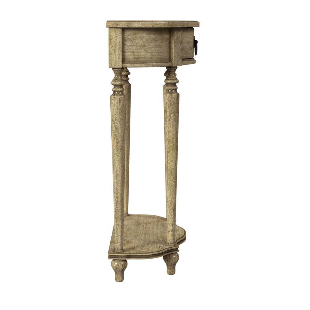 Ashby Antique Beige Demilune Console Table with Storage