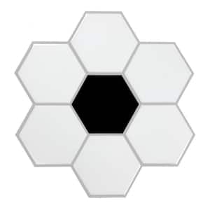 Black and White Lg Hexagon 10.5 in. x 10.5 in. Vinyl Peel and Stick Tiles (Total sq. ft. covered 2.05 sq. ft./4-Pack)