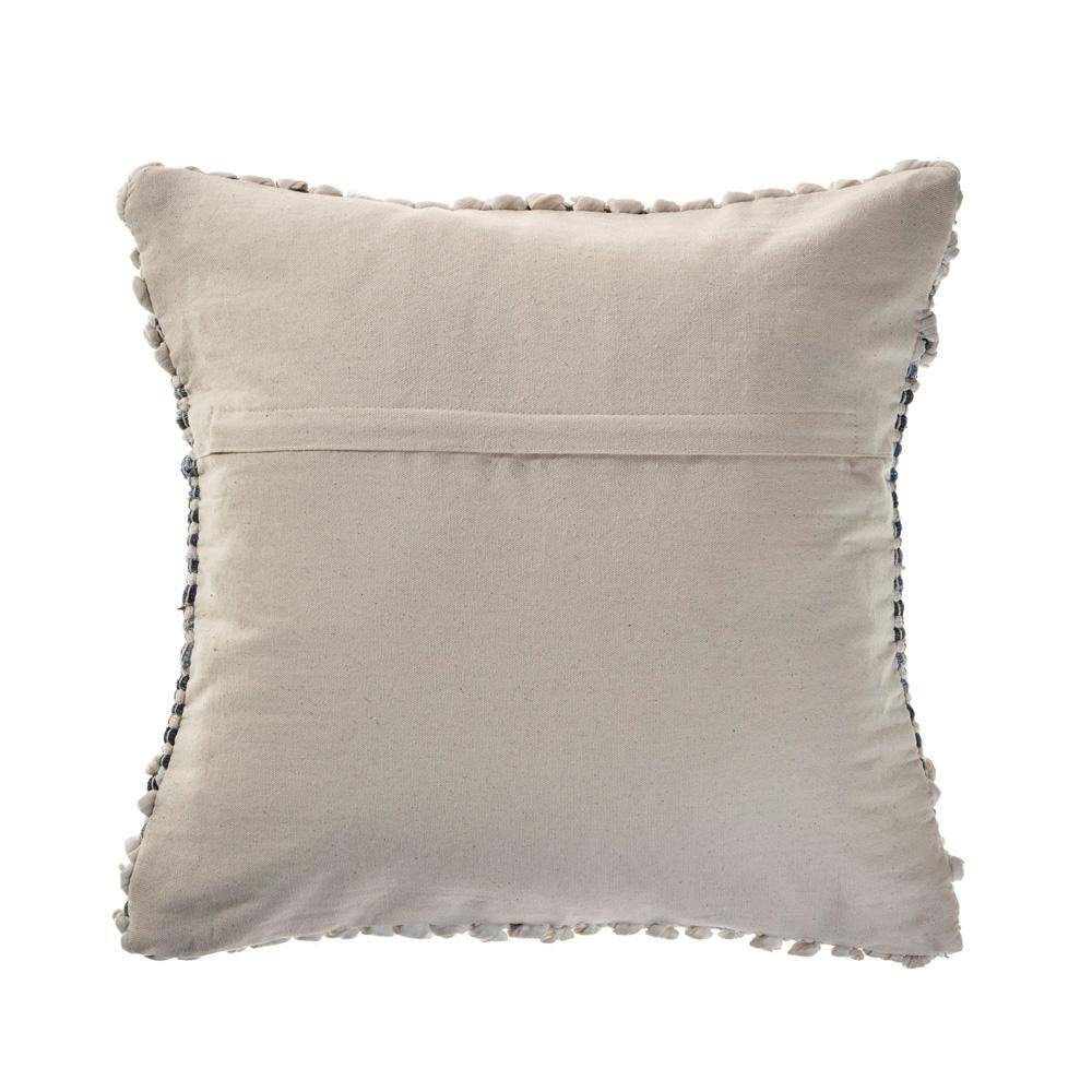Navy and Ivory Textured Square Throw Pillow 18"