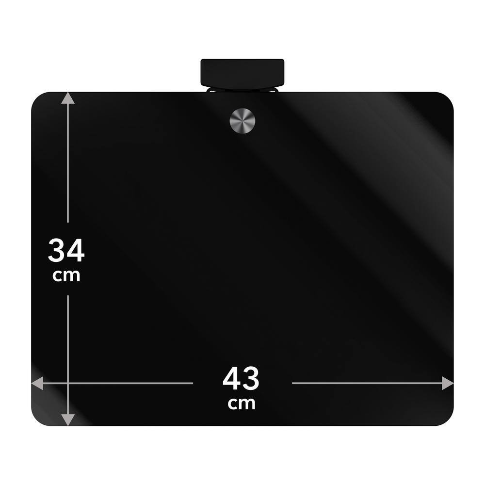 Black Steel Wall Mount with 2 Glass Shelves for 37"-60" TVs