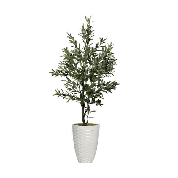 VINTAGE HOME 71 in. fake olive tree with sustainable indoor/ outdoor planter