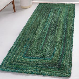 Braided Chindi Green 3 ft. x 5 ft. Oval Area Rug