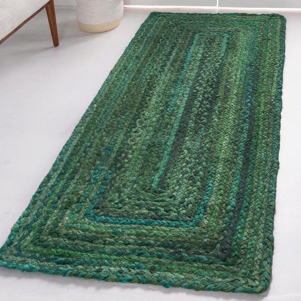 Braided Chindi Green 3 ft. x 6 ft. Runner Rug