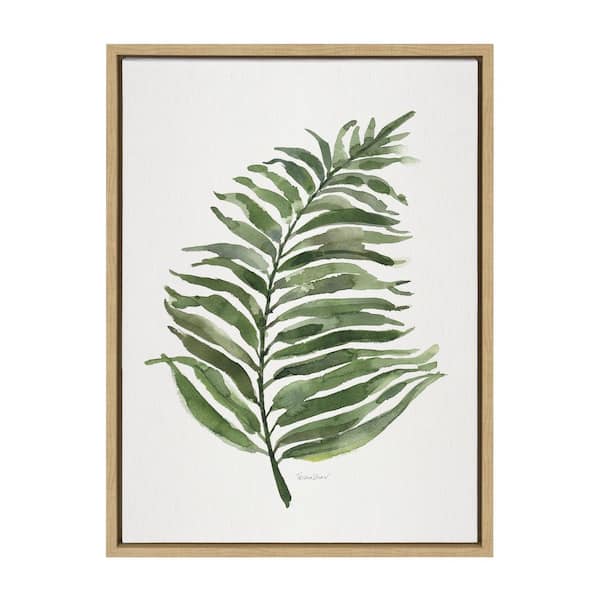 Kate and Laurel Green Fern by Patricia Shaw Framed Nature Canvas Wall Art Print 24.00 in. x 18.00 in.