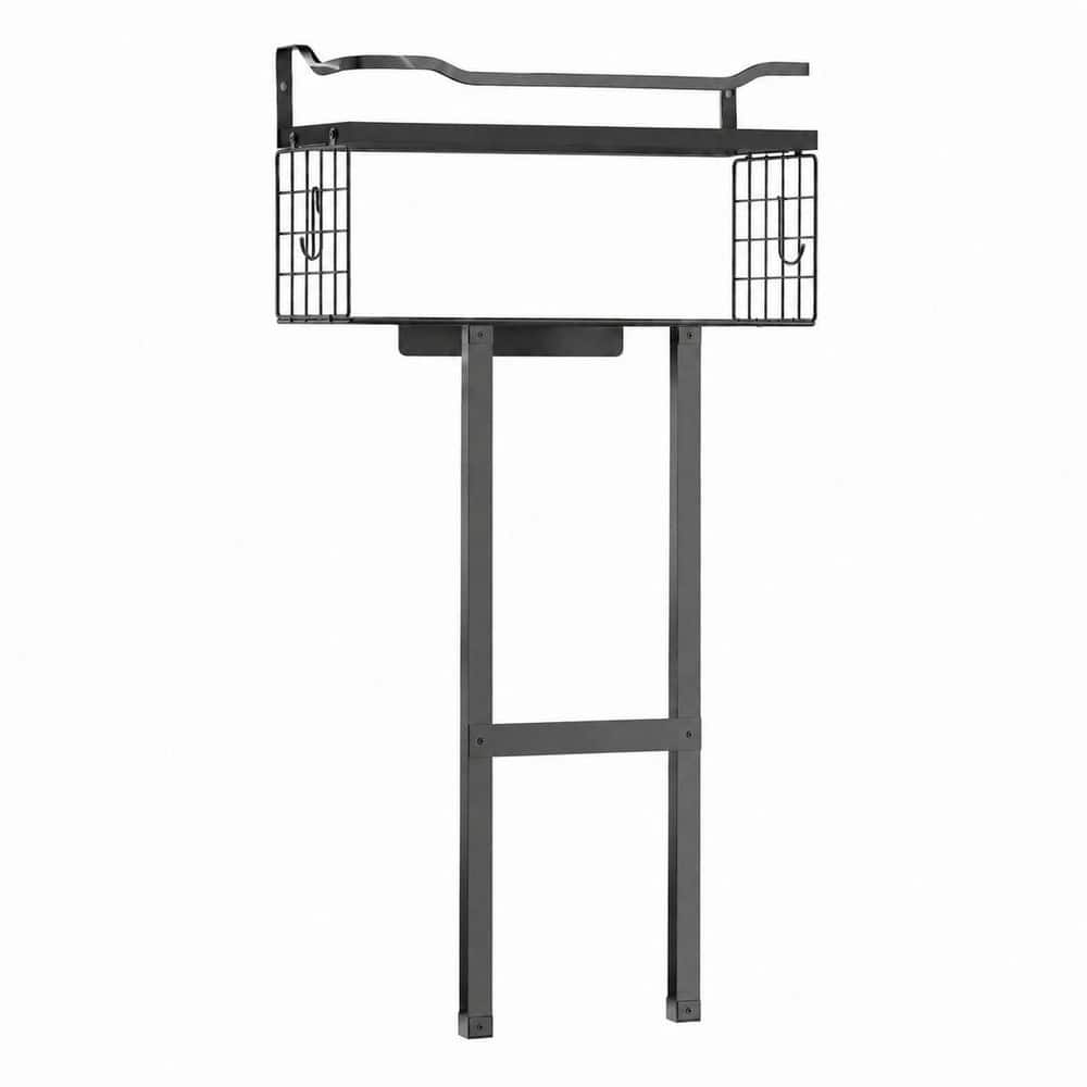 31 Inch Wall Mounted Bathroom Towel Rack with Floating Wood Shelf, Holds 6 Large Rolled Towels, All Black price history on PriceWatchPro