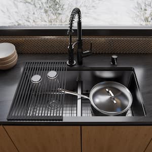 Lordear Underount Kitchen Sink Double Bowl Kitchen Sink 33 Inch - View #6