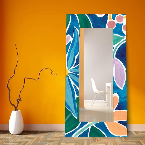 Empire Art Direct 72 in. x 36 in. Tiki Square Rectangle Framed Printed Tempered Art Glass Beveled Accent Mirror