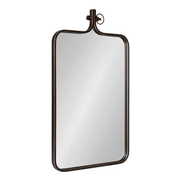 Kate and Laurel Yitro 35 in. x 20 in. Classic Rectangle Framed Bronze Wall Mirror