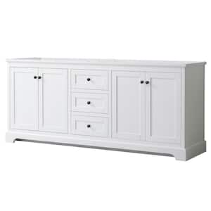Avery 79 in. W x 21.75 in. D x 34.25 in. H Double Bath Vanity Cabinet without Top in White