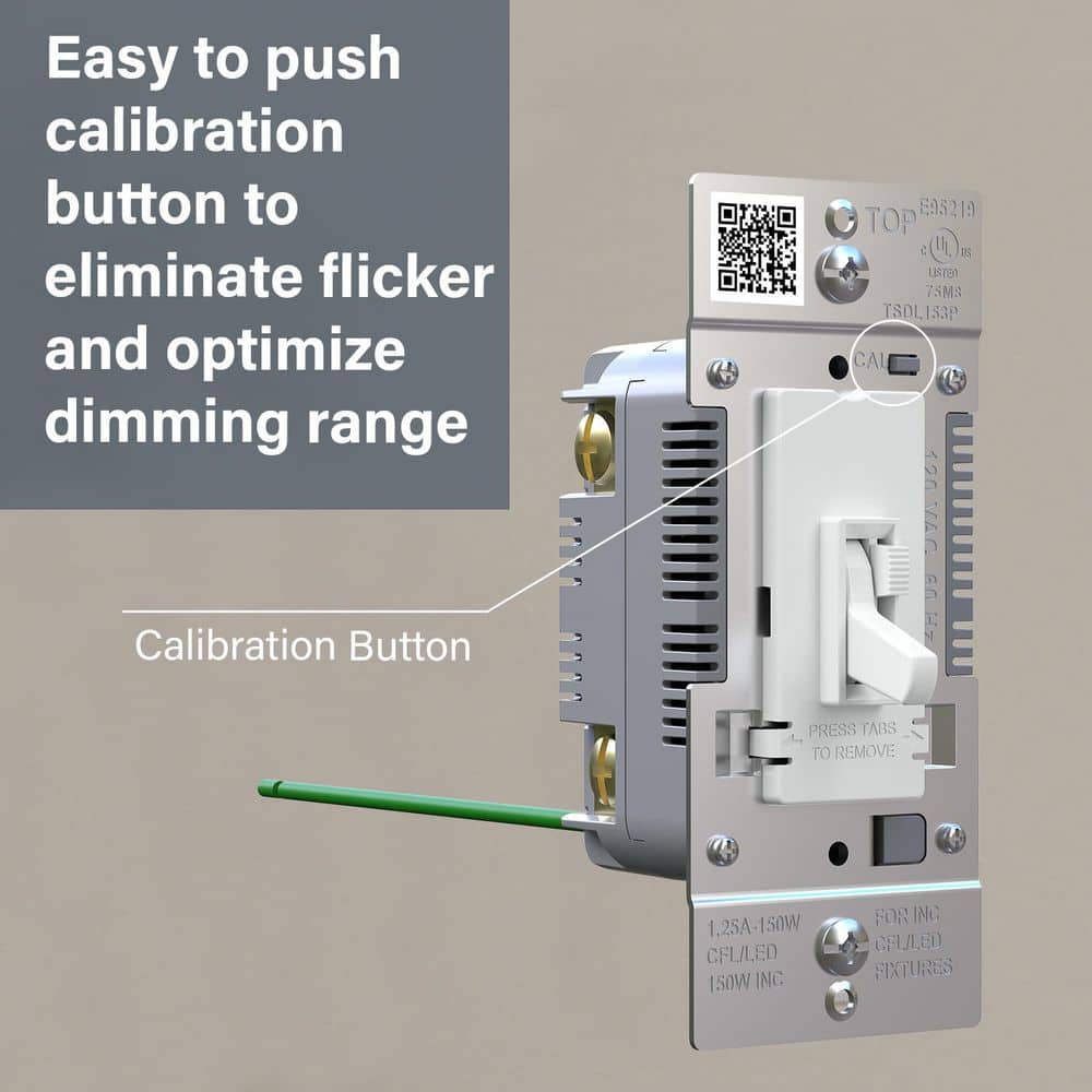 White Matte Advanced LED Dimmer Switch, Single-Pole/3-Way