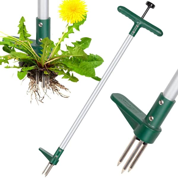 WaLensee 39 in. Weed Puller, 3 Claws Manual Stand Up Weeder Remover, Root and Dandelion Weed Removal Garden Weeding Tool