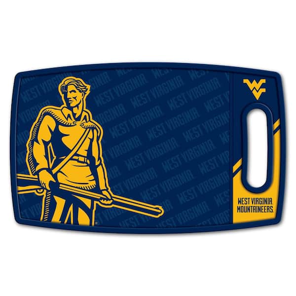 YouTheFan NCAA West Virginia Mountaineers Logo Series Cutting Board 9 in. x 0.5 in. Rectangle- Manufactured Wood and Polypropylene