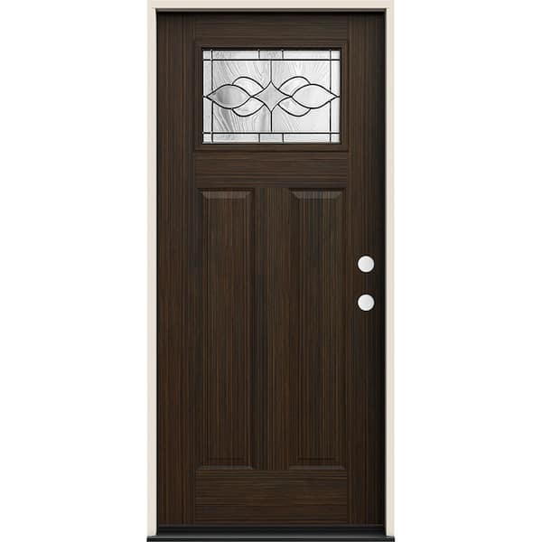 JELD-WEN 36 in. x 80 in. Left-Hand/Inswing Craftsman Carillon ...