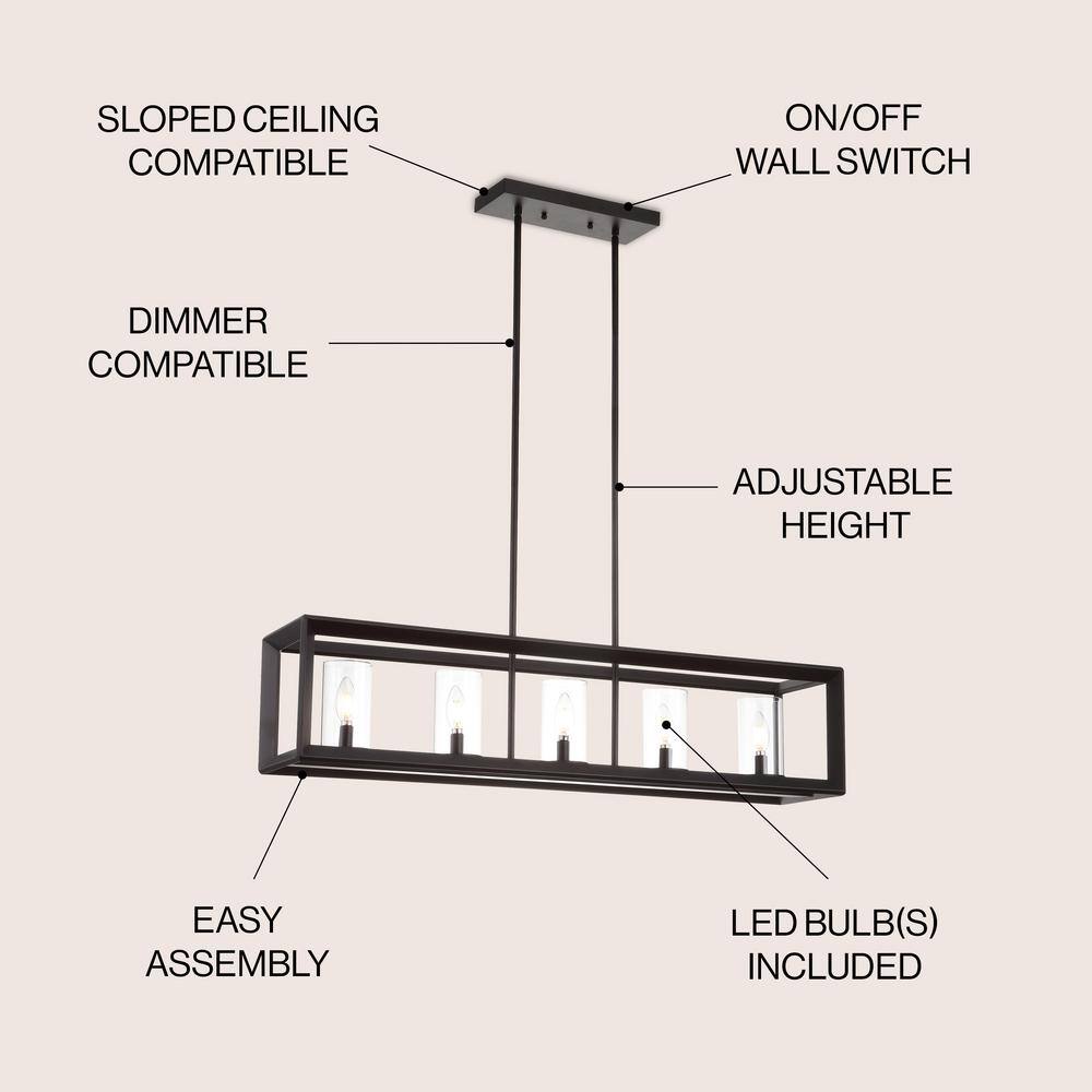 Anna 39" Oil Rubbed Bronze Linear LED Pendant
