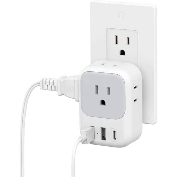 USB Wall Charger, Wall Plug Adapter Outlet Extender, Charger Block (1 USB C Port), Multi Charging Station in White