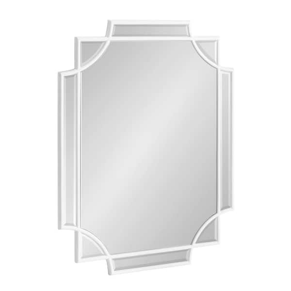 Kate and Laurel Minuette 24 in. x 18 in. Classic Rectangle Framed White Wall Mirror