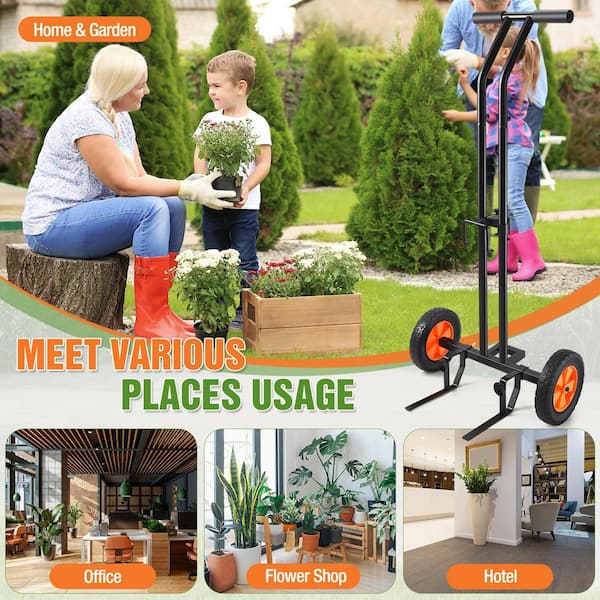 Heavy Duty Plant Caddy with Wheels, Adjustable Grabbing Arm and