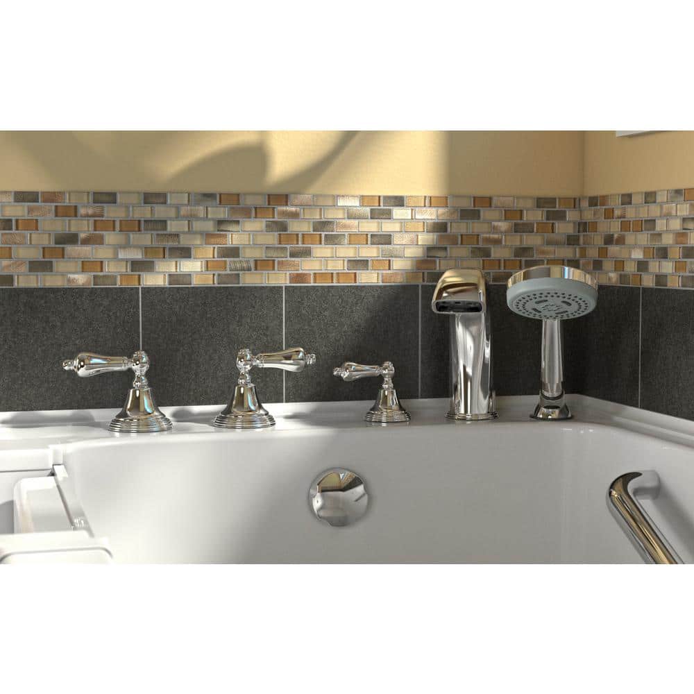 Linen Acrylic Left Hand Walk-In Whirlpool Bathtub