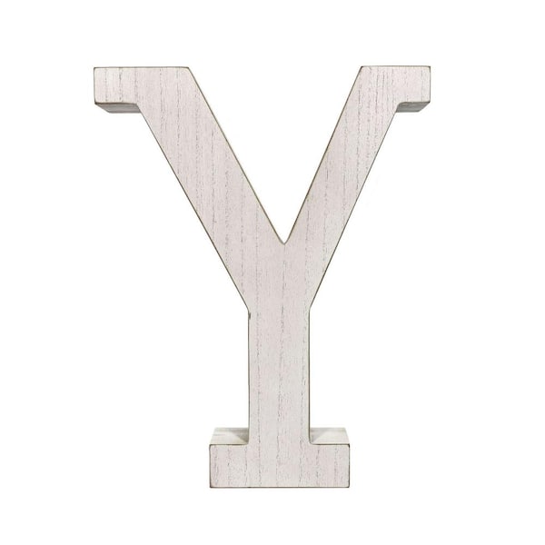 BarnwoodUSA Large 15.75 in. Tall Distressed White Wash Decorative Monogram Wood Letter (Y)