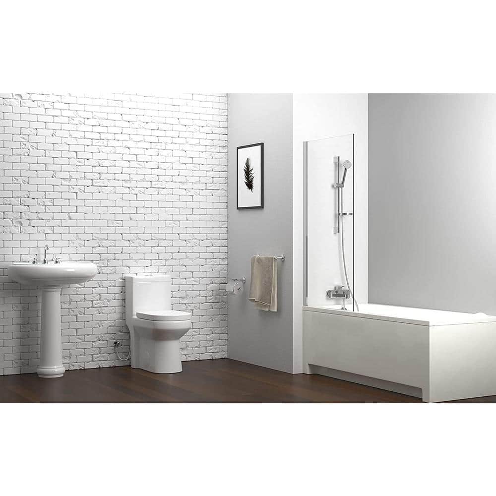 Compact White Vitreous China Dual Flush Round Toilet