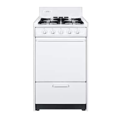 20 in. 2.46 cu. ft. LP Gas Range in White, Battery Powered