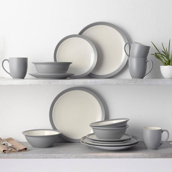 Noritake Colorwave Slate 16-Piece Curve (Gray) Stoneware