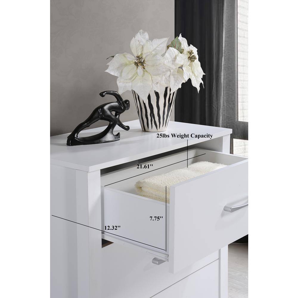 Sleek White 4-Drawer Chest with Soft Close and Roller System