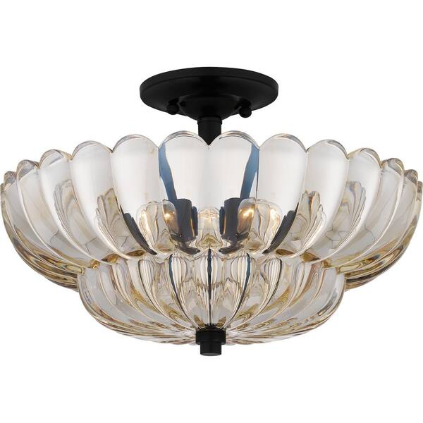 Quoizel Whitecap 16 in. 4 -Light Mottled Cocoa Semi-Flush Mount