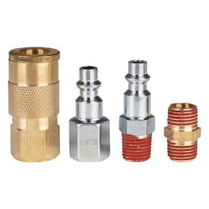 4-Piece Industrial Quick Connect Fitting Kit