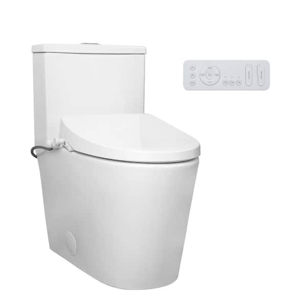 Casta Diva CD-BT03 Elongated Bidet Toilet Combo Dual Flush 0.9/1.28GPF in White with Advance Smart Bidet Seat