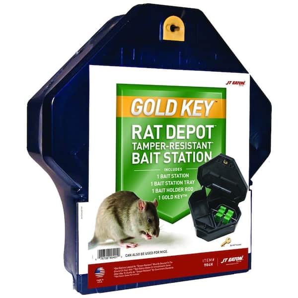 JT Eaton Gold Key Rat Depot Bait Station with Solid Lid