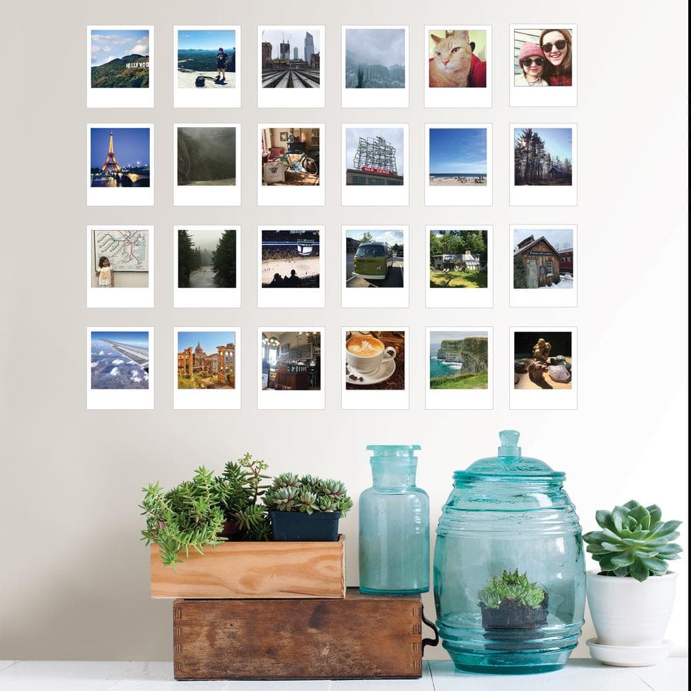 White Rectangular Geometric Wall Decal Kit
