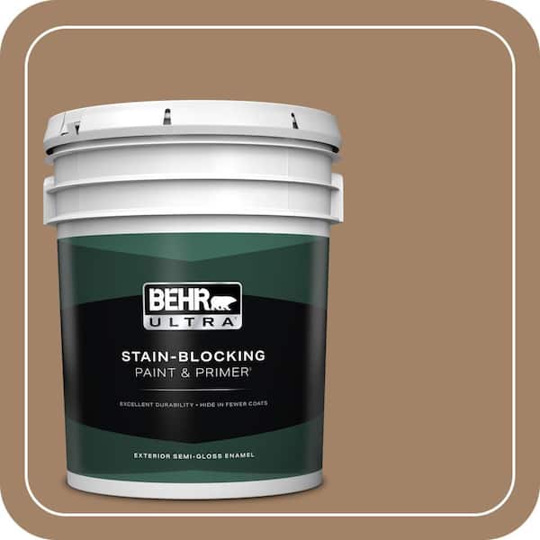 BEHR ULTRA 5 gal. #280F-5 New Chestnut Semi-Gloss Enamel Exterior Paint & Primer