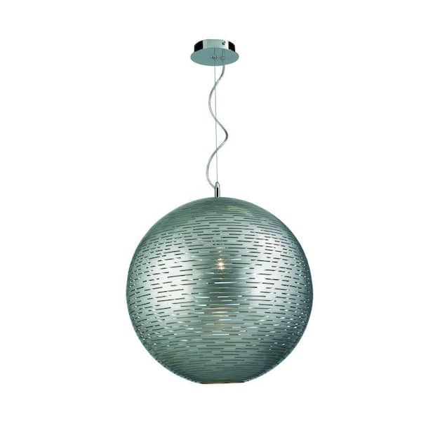 Eurofase Lucida Collection 1-Light Silver Hanging Large Pendant